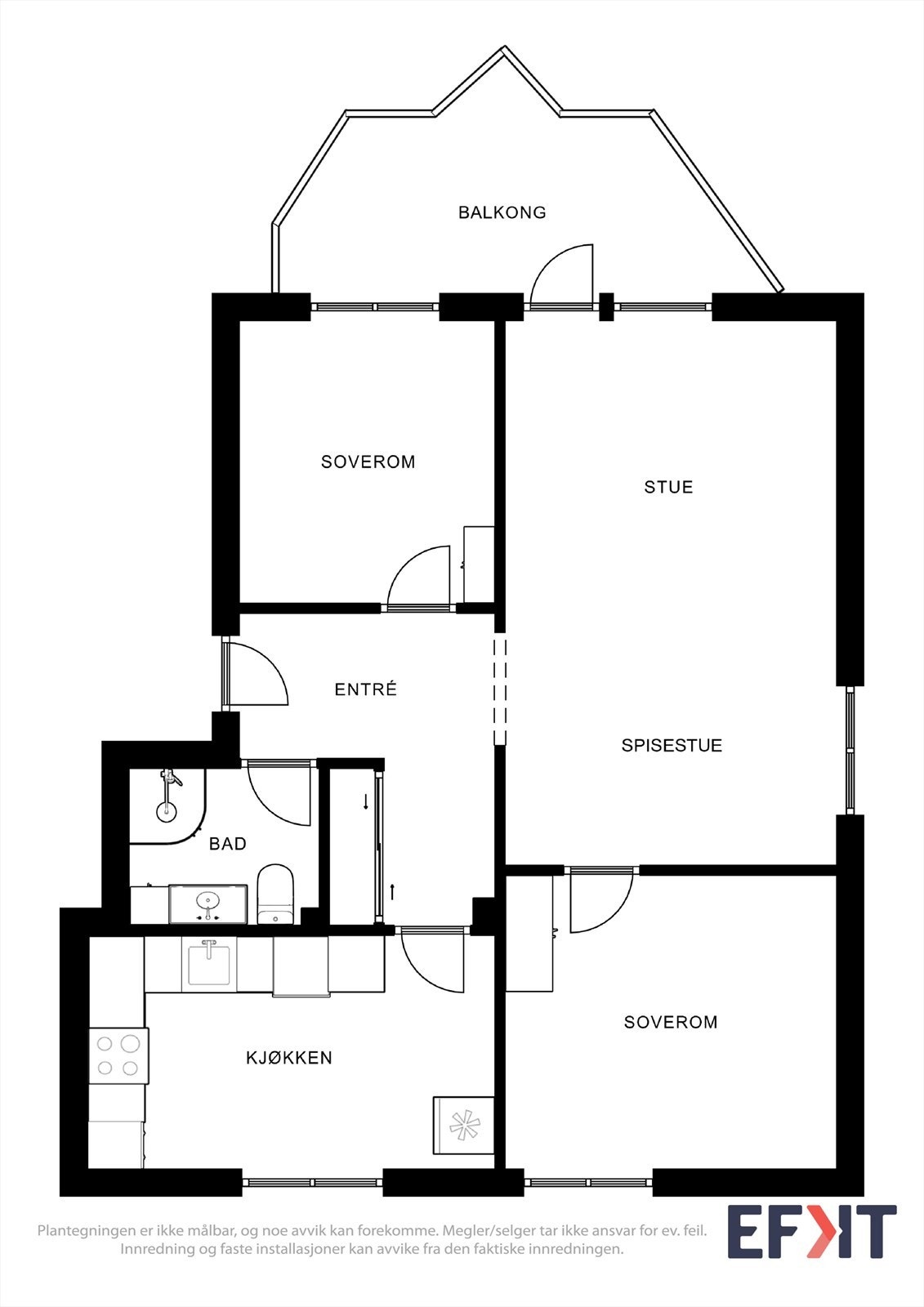 Romslig leilighet med god planløsning. Galleribilde
