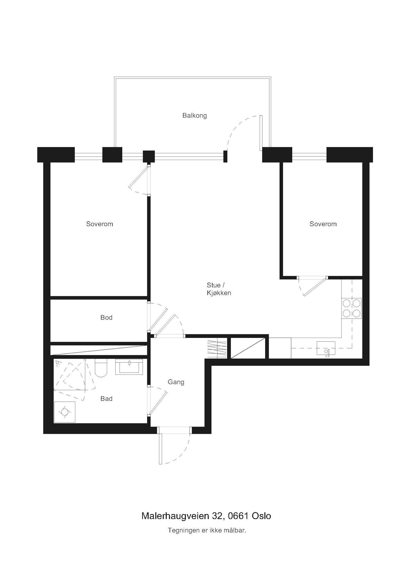 Plantegning - ikke målbar. Galleribilde