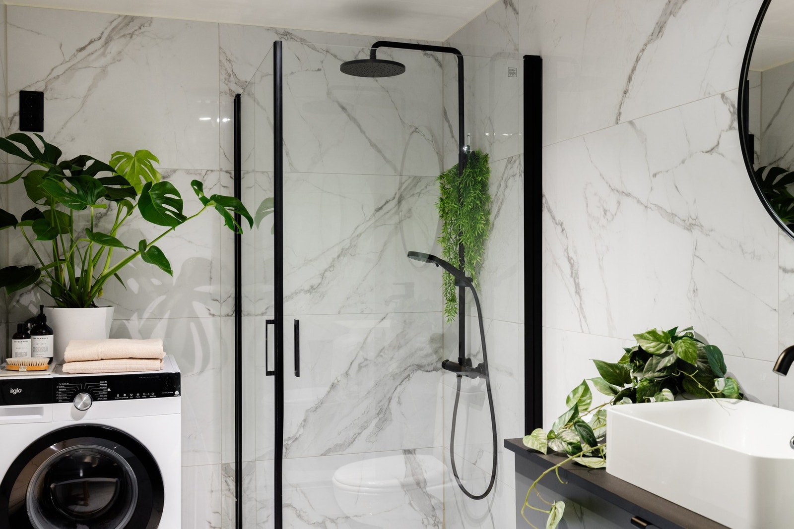 Det er også opplegg for vaskemaskin og tørketrommel. Galleribilde