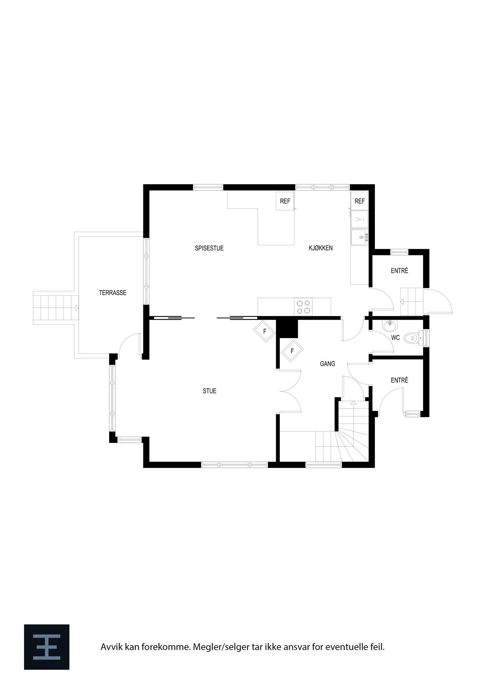 Plantegning - Hovedetasje. Galleribilde