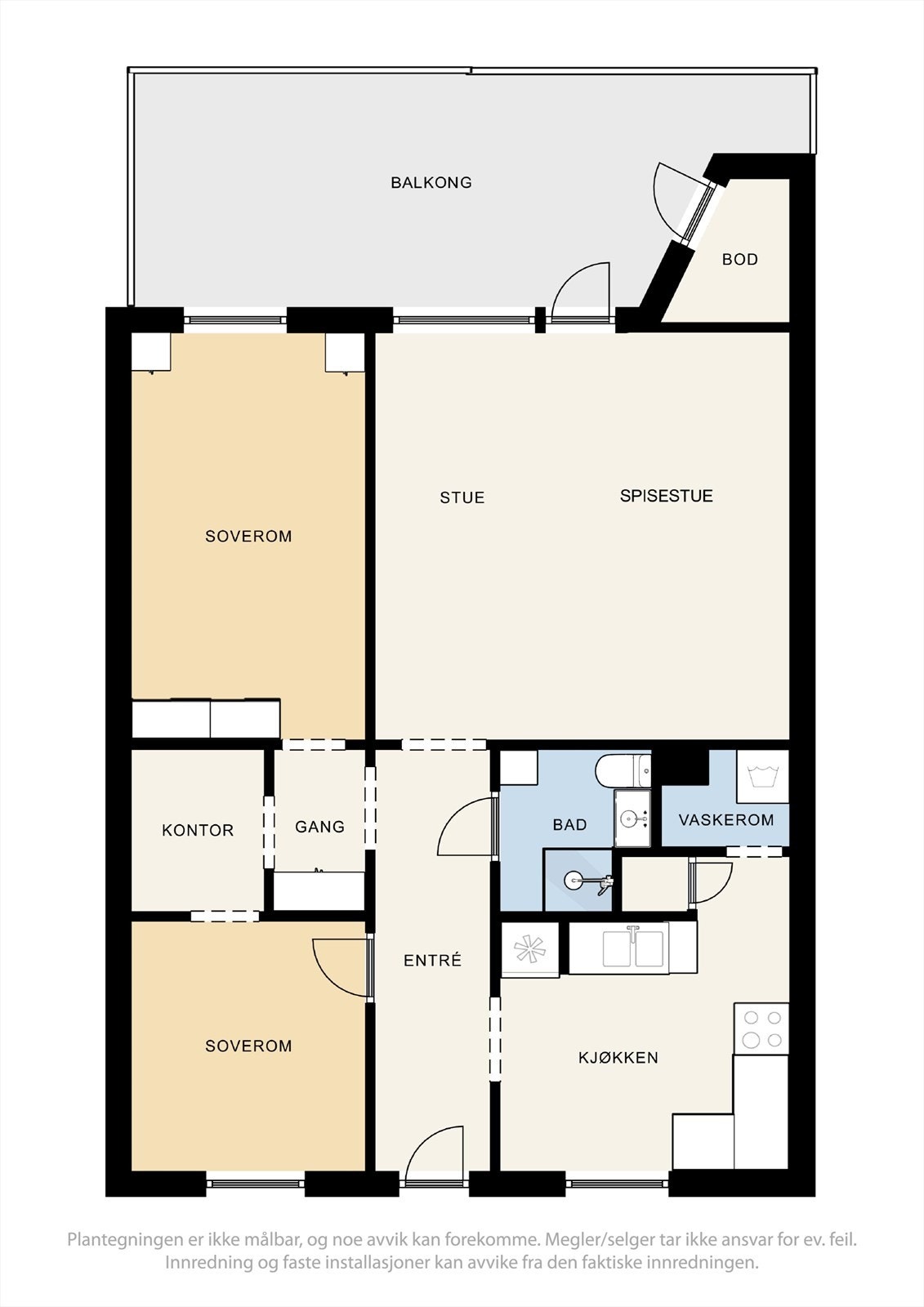 Cirka planløsning / plantegning for leiligheten Galleribilde