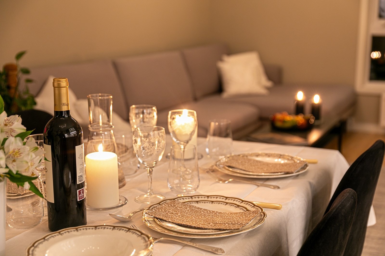 Perfekt plass for koselige kvelder med venner i stuen Galleribilde