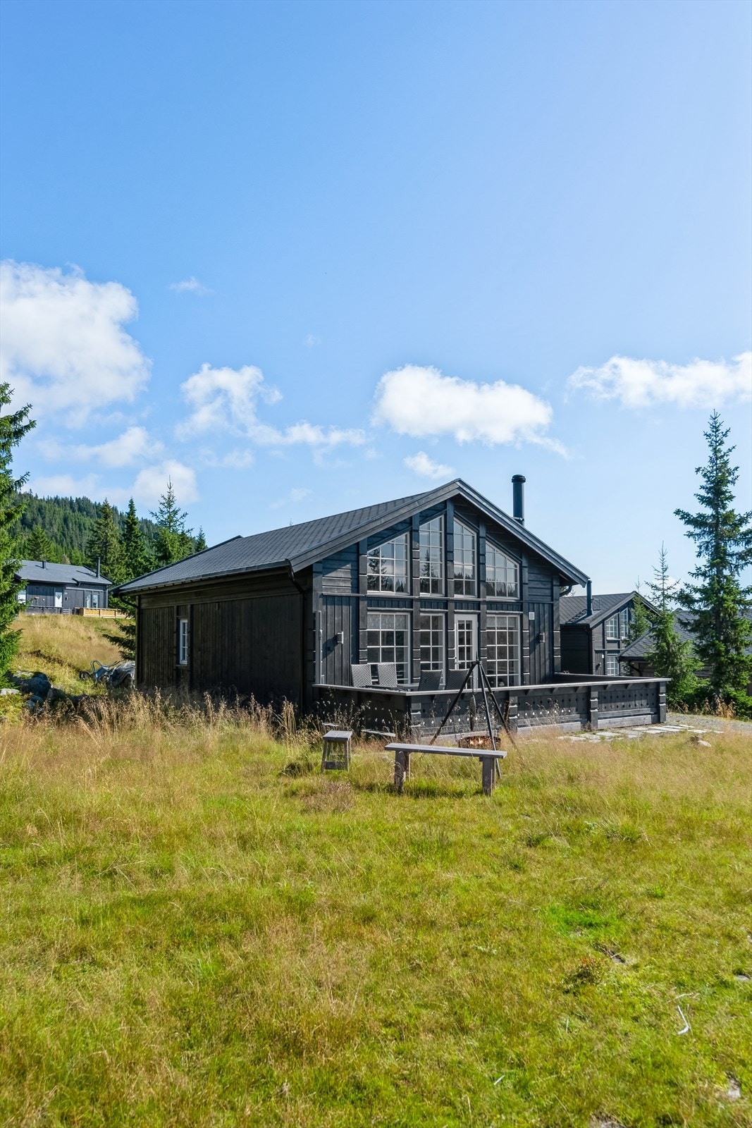 Fritidsboligen er en "Kvitbjørn" fra Malmlaft oppført i 2016 Galleribilde