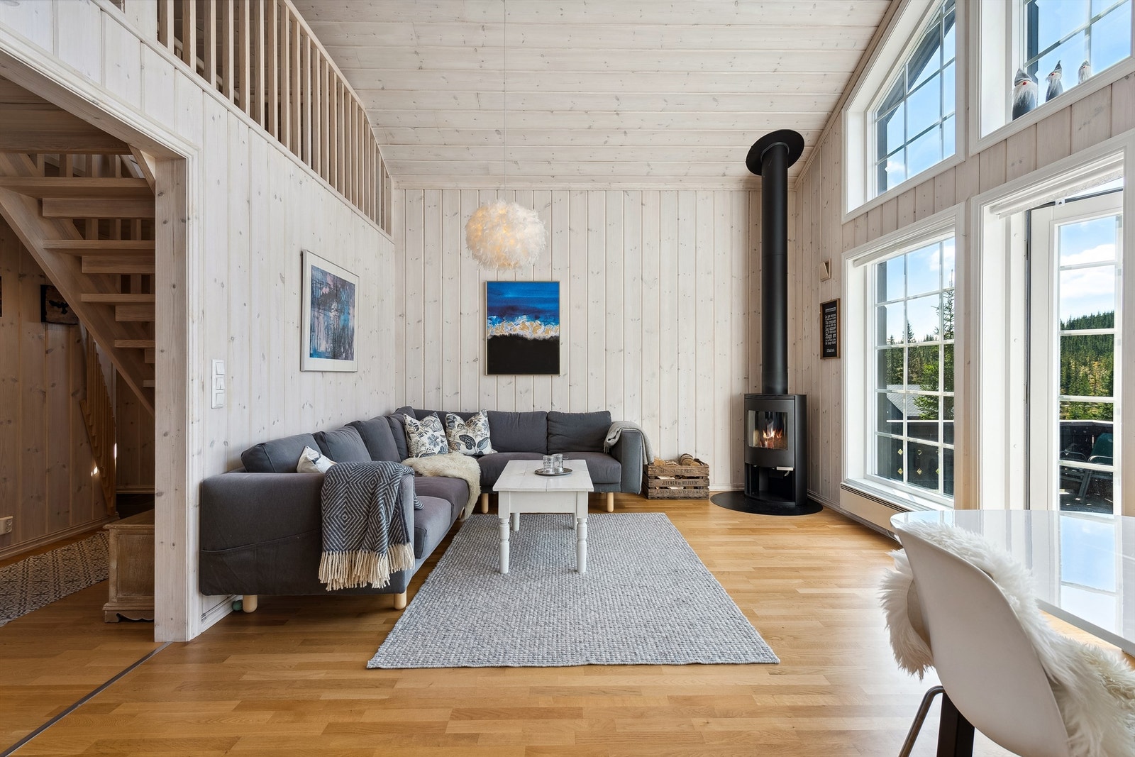 Lun peisovn med isolert stålpipe Galleribilde