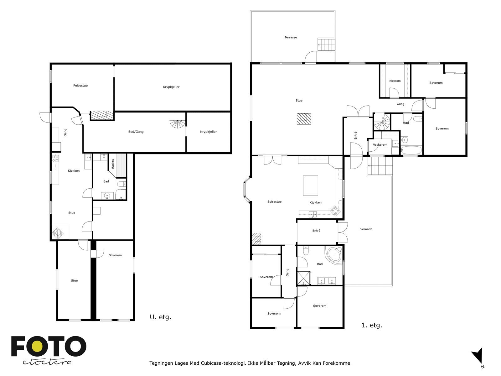 Plantegning begge etasjer. Galleribilde