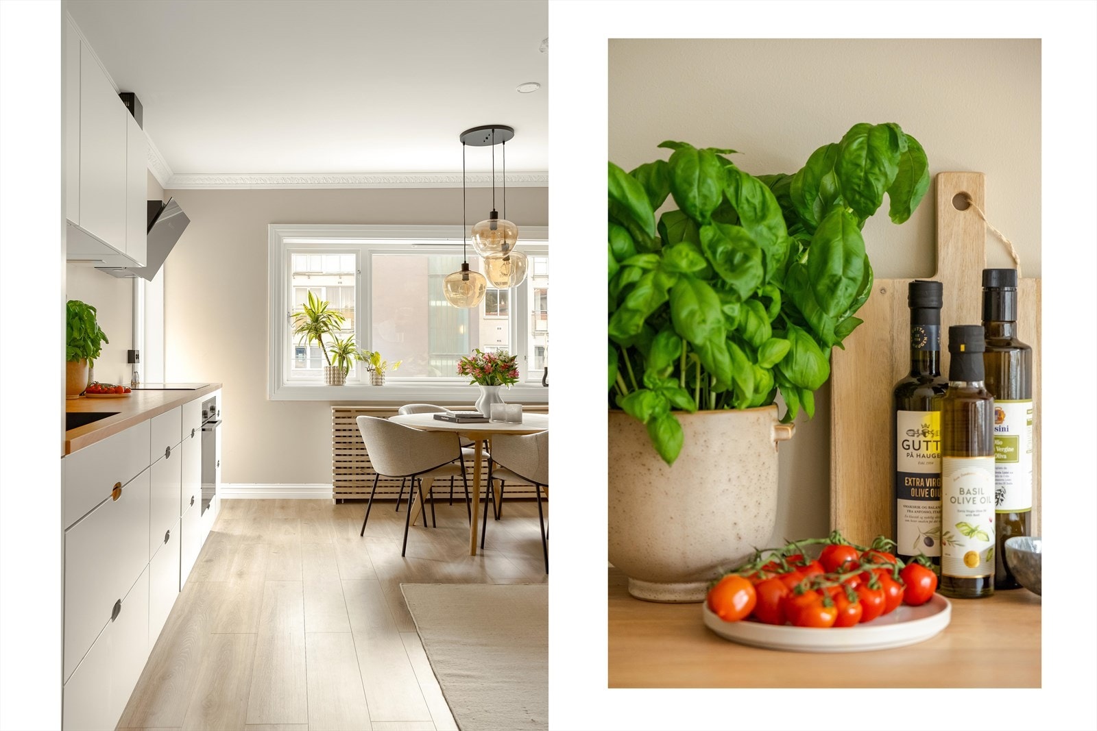 Kjøkkenet byr på godt med skap- og benkeplass. Galleribilde