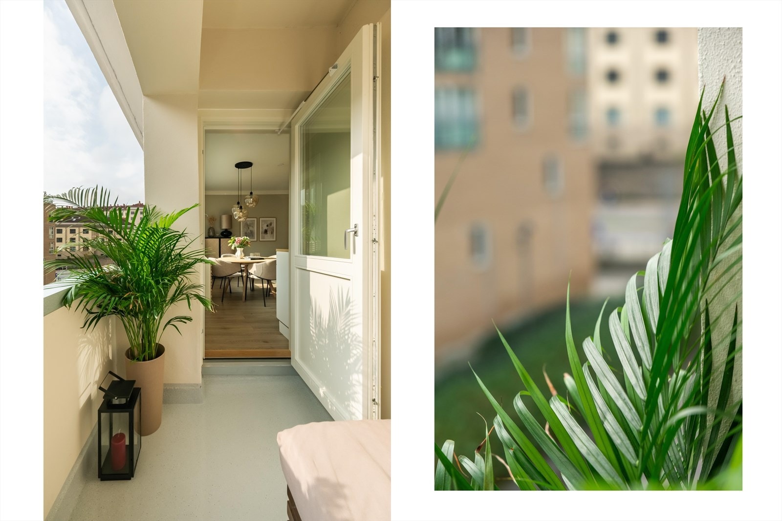 Her ute er det fin plass til en koselig sittegruppe med bord. Galleribilde