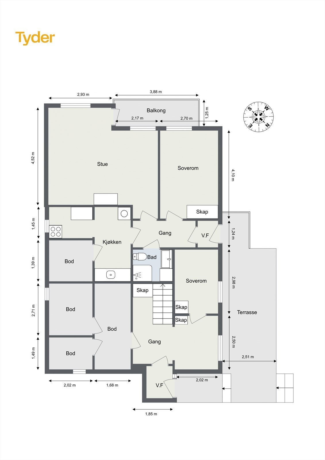 Plantegning underetasje. Galleribilde