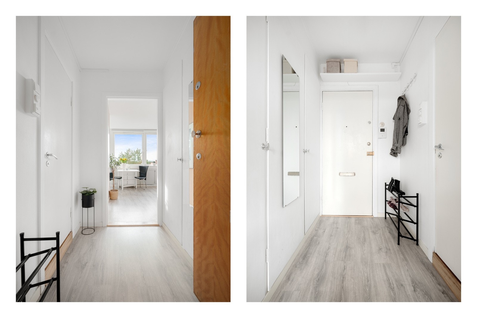 Leiligheten har en romslig og innbydende entré, som gir et svært godt førsteinntrykk av boligen. Galleribilde