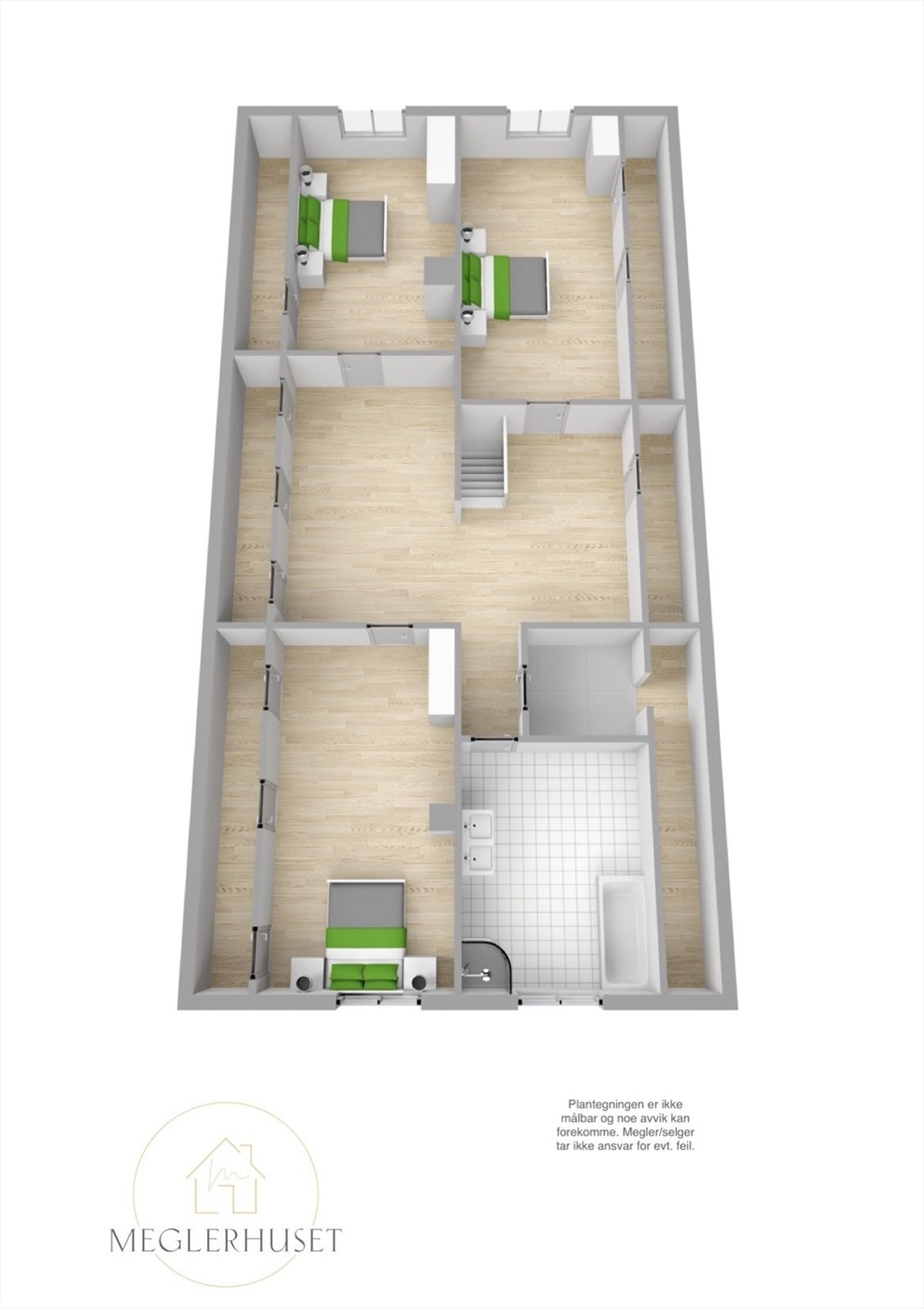 Plantegning 2.etasje 3D. Galleribilde