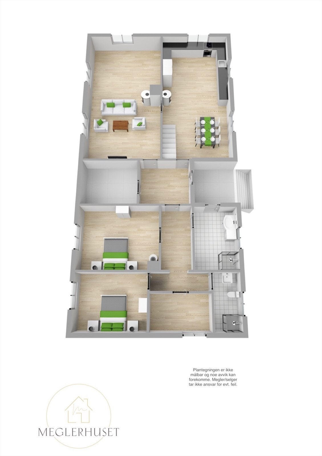 Plantegning 1.etasje 3D. Galleribilde