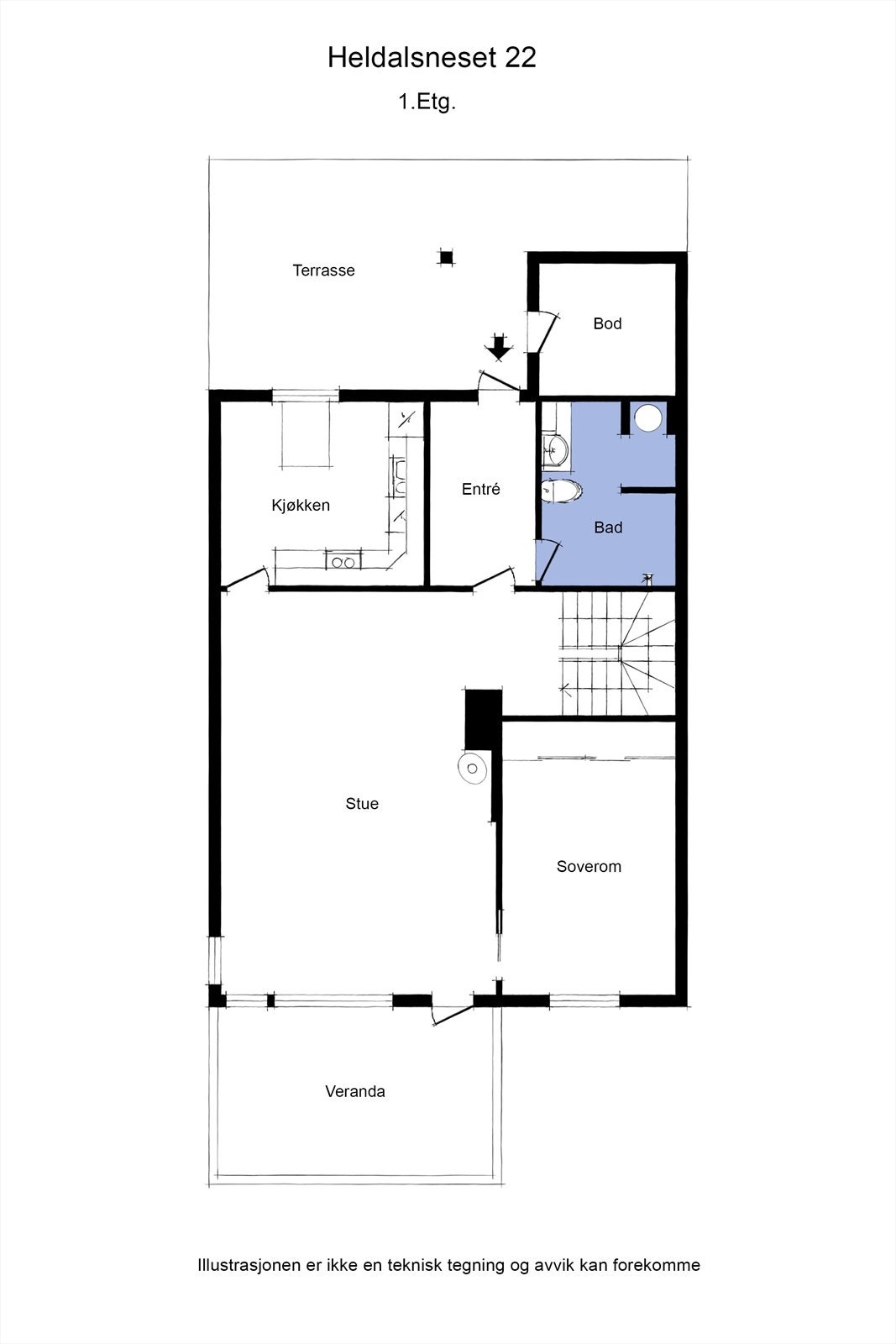 Planløsning 1. etasje Galleribilde