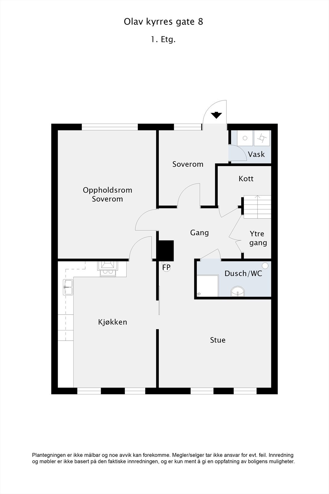Plantegning 1. etasje Galleribilde