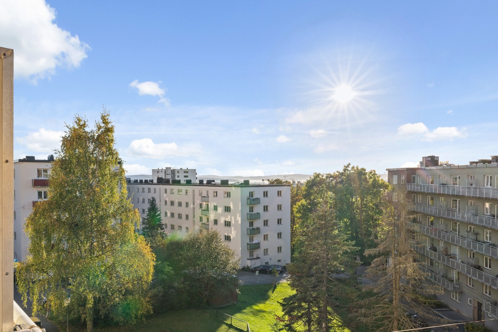 Flott utsikt fra balkongen. Galleribilde