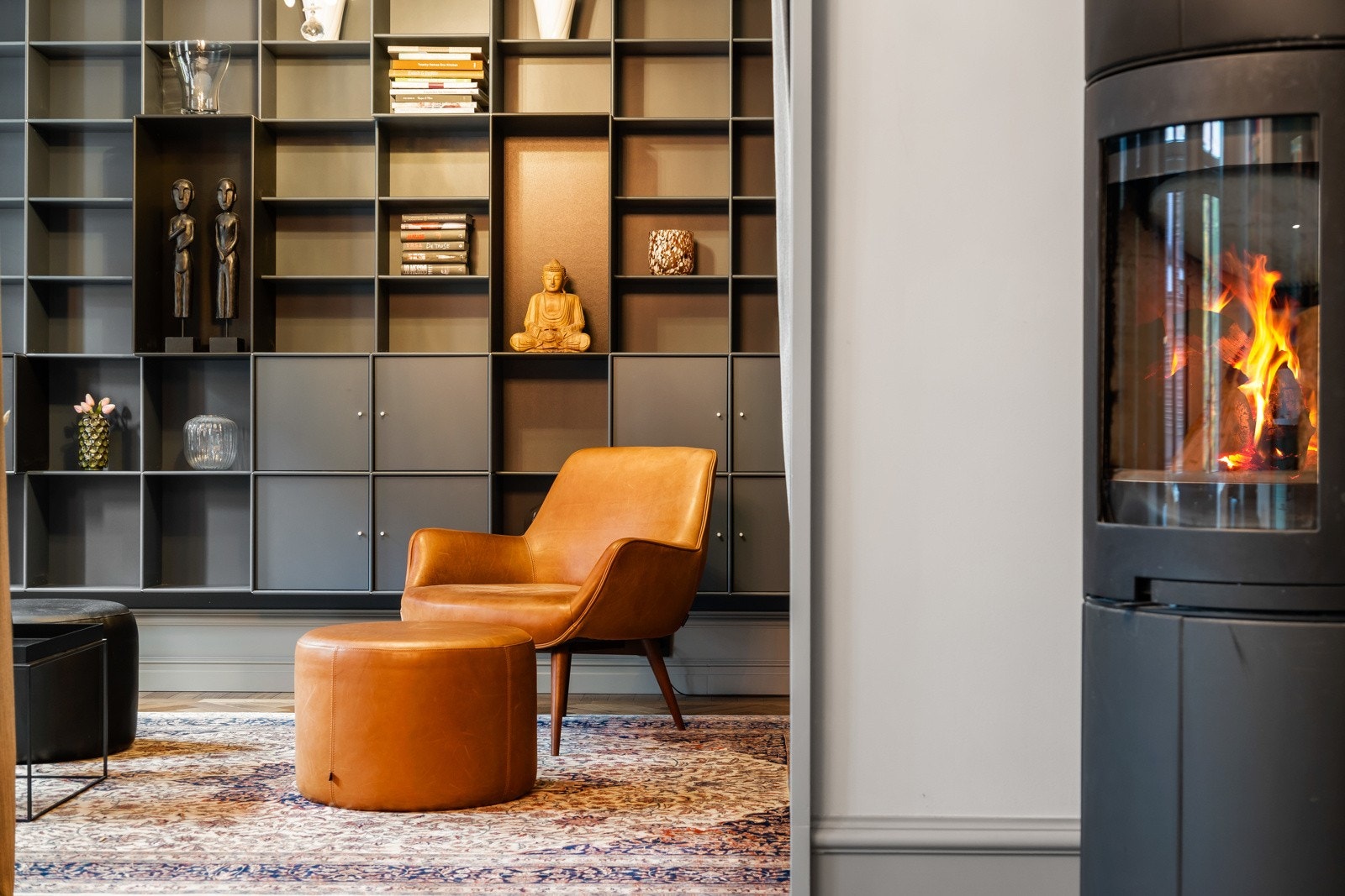 Hyggelig peisovn som gir god varme på kalde vinterdager. Galleribilde