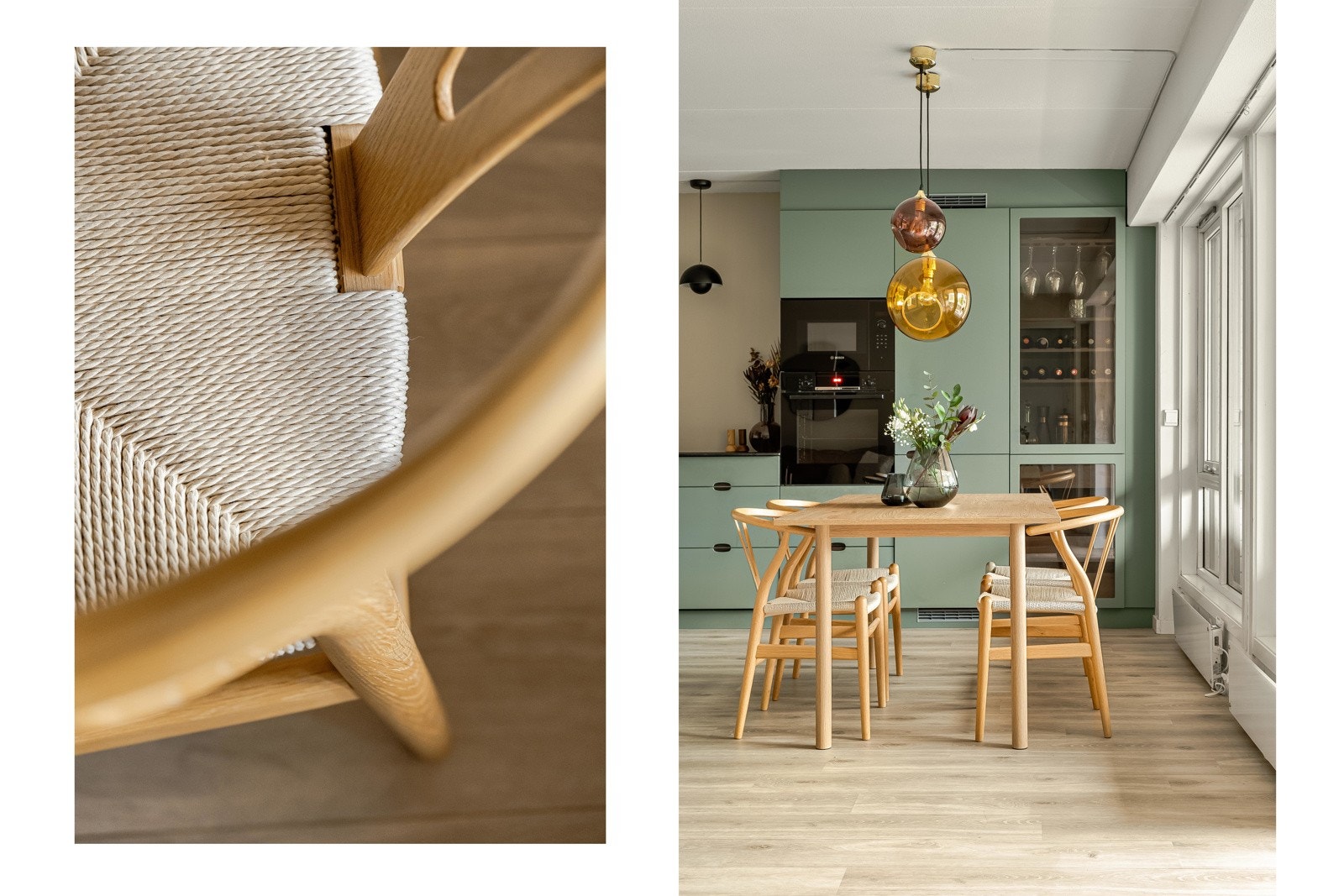I tilknytning til kjøkkenet er det plass til et stort spisebord som er perfekt når familie og venner kommer på besøk. Galleribilde