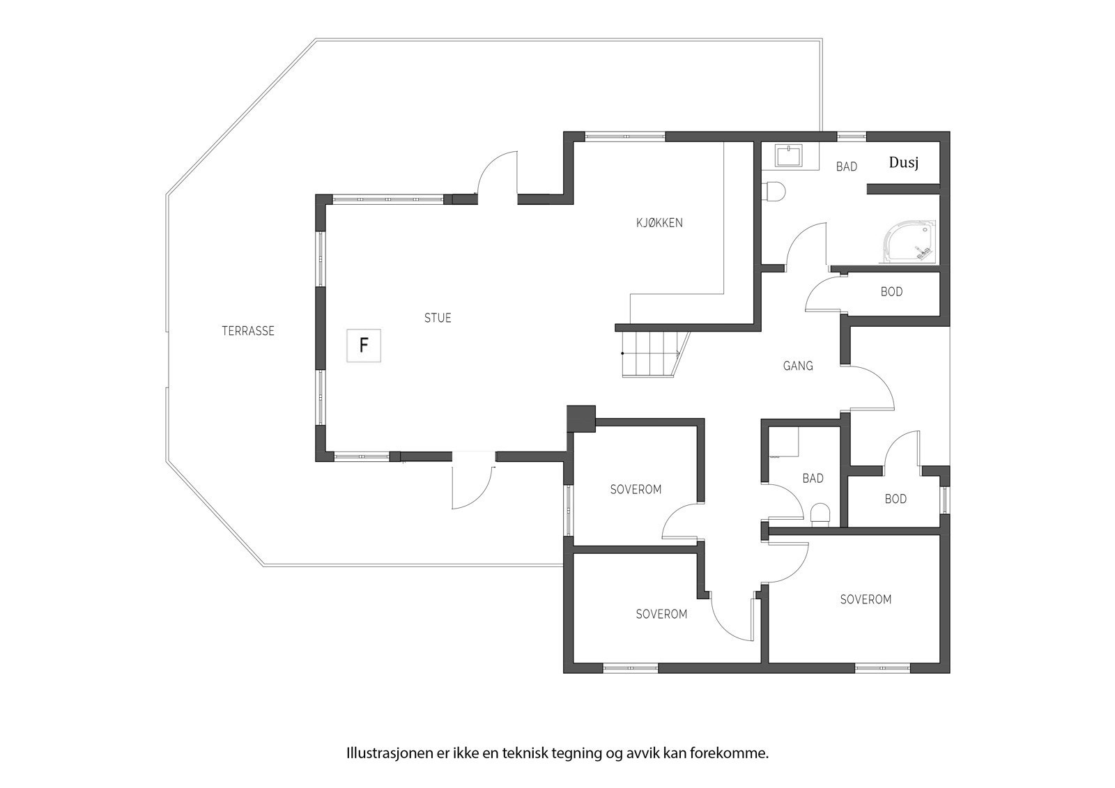plantegning 1 etg Galleribilde