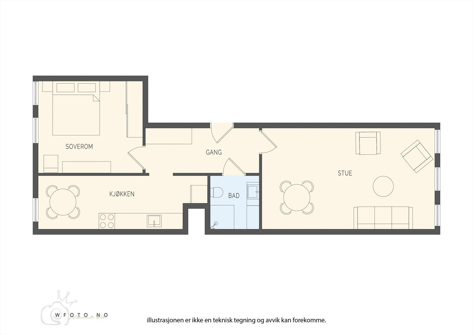 - God planløsning. I tillegg disponerer leiligheten en ekstern bod - Galleribilde