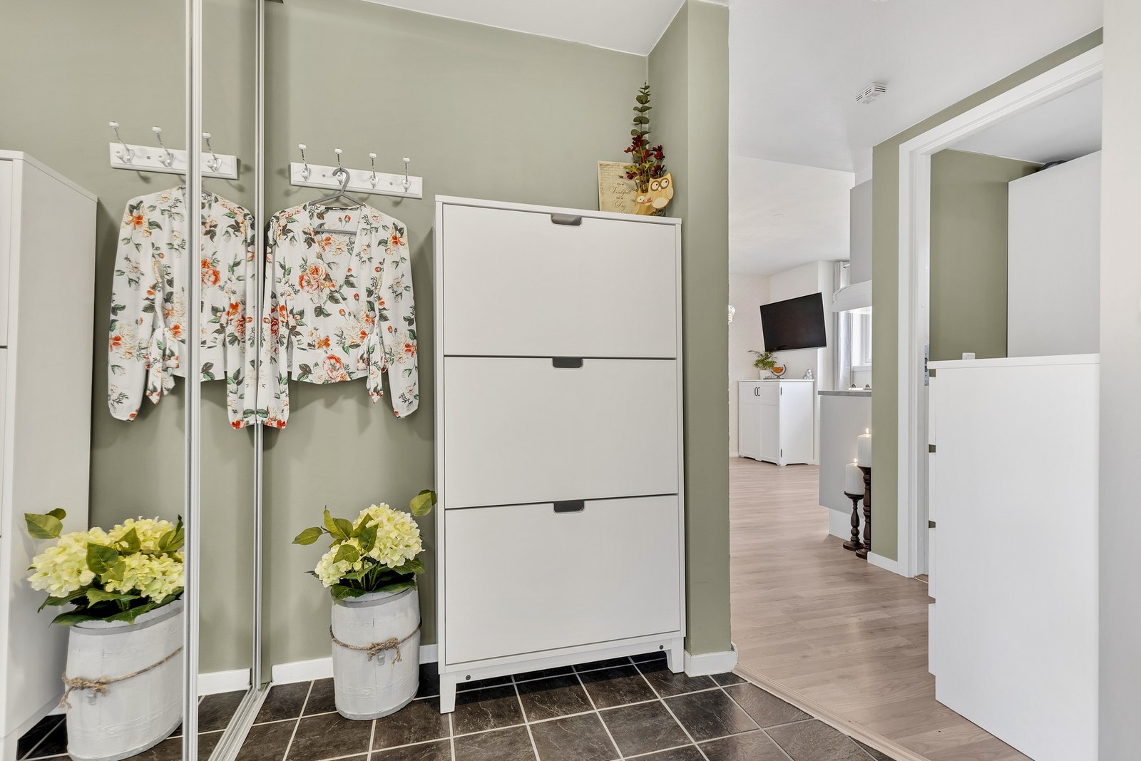 Leiligheten disponerer en bod i kjelleren. Galleribilde