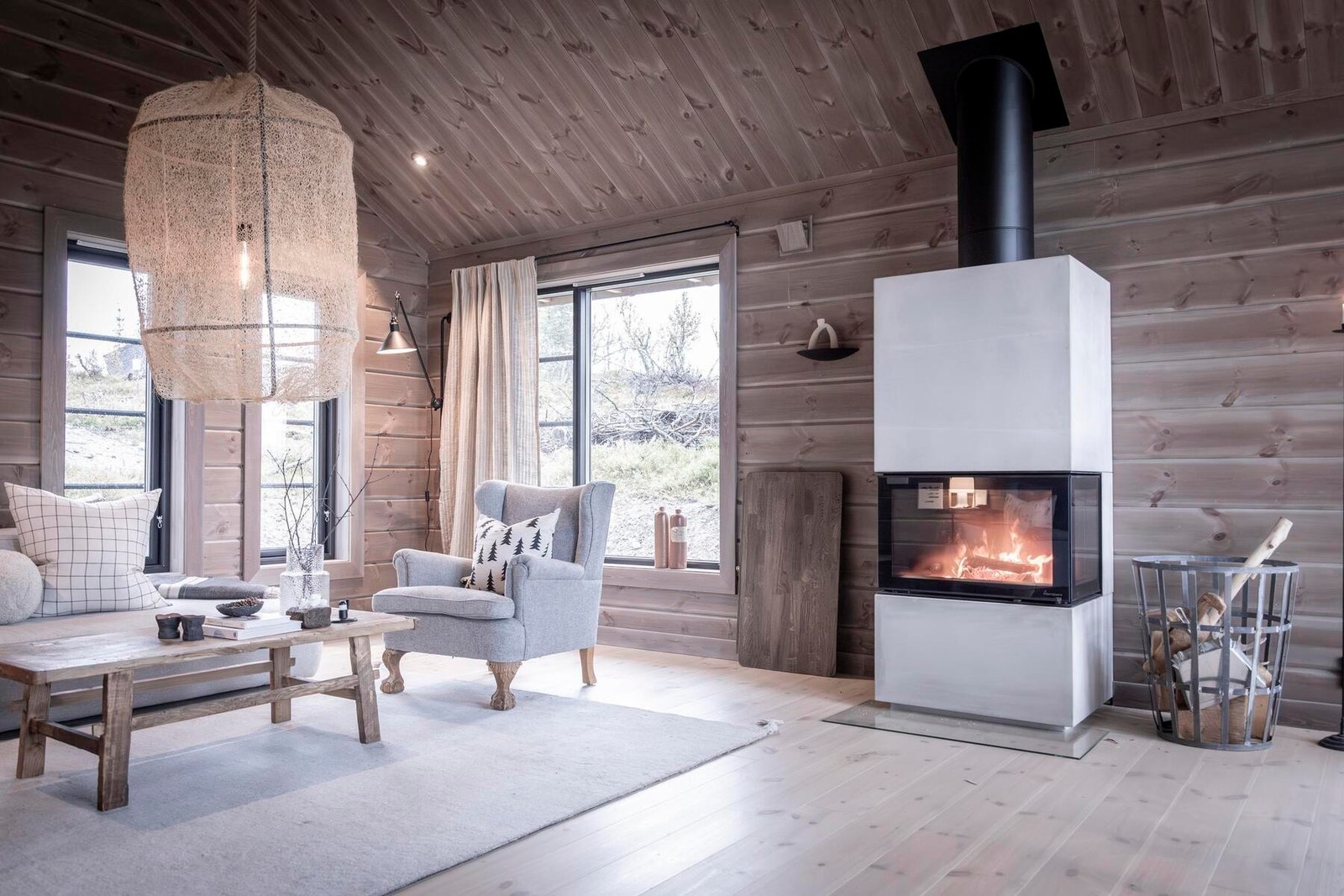 Foto fra en stuedelen i en tilsvarende spesialtilpasset hytte Galleribilde