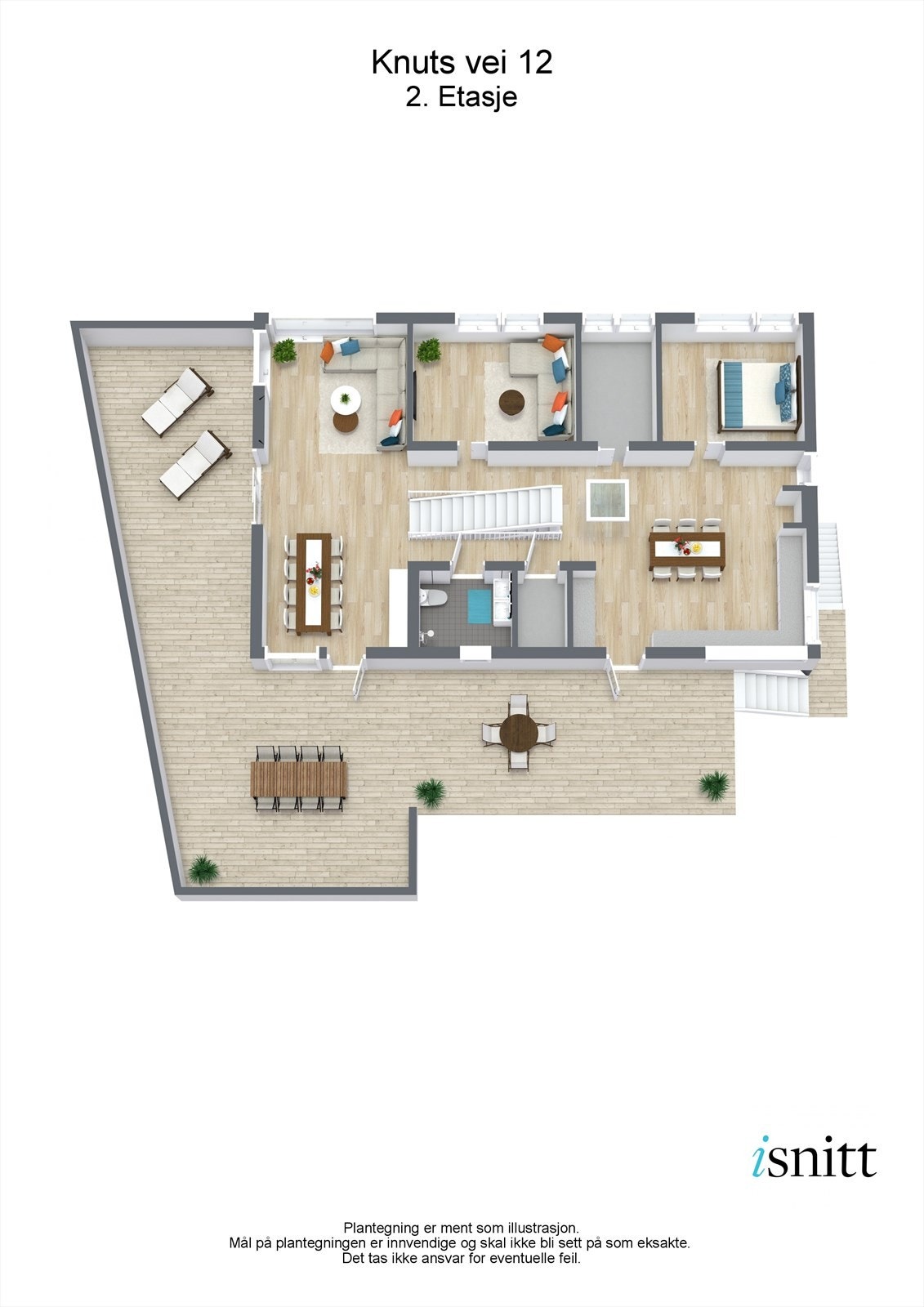 Plantegning 2. etasje 3D Galleribilde