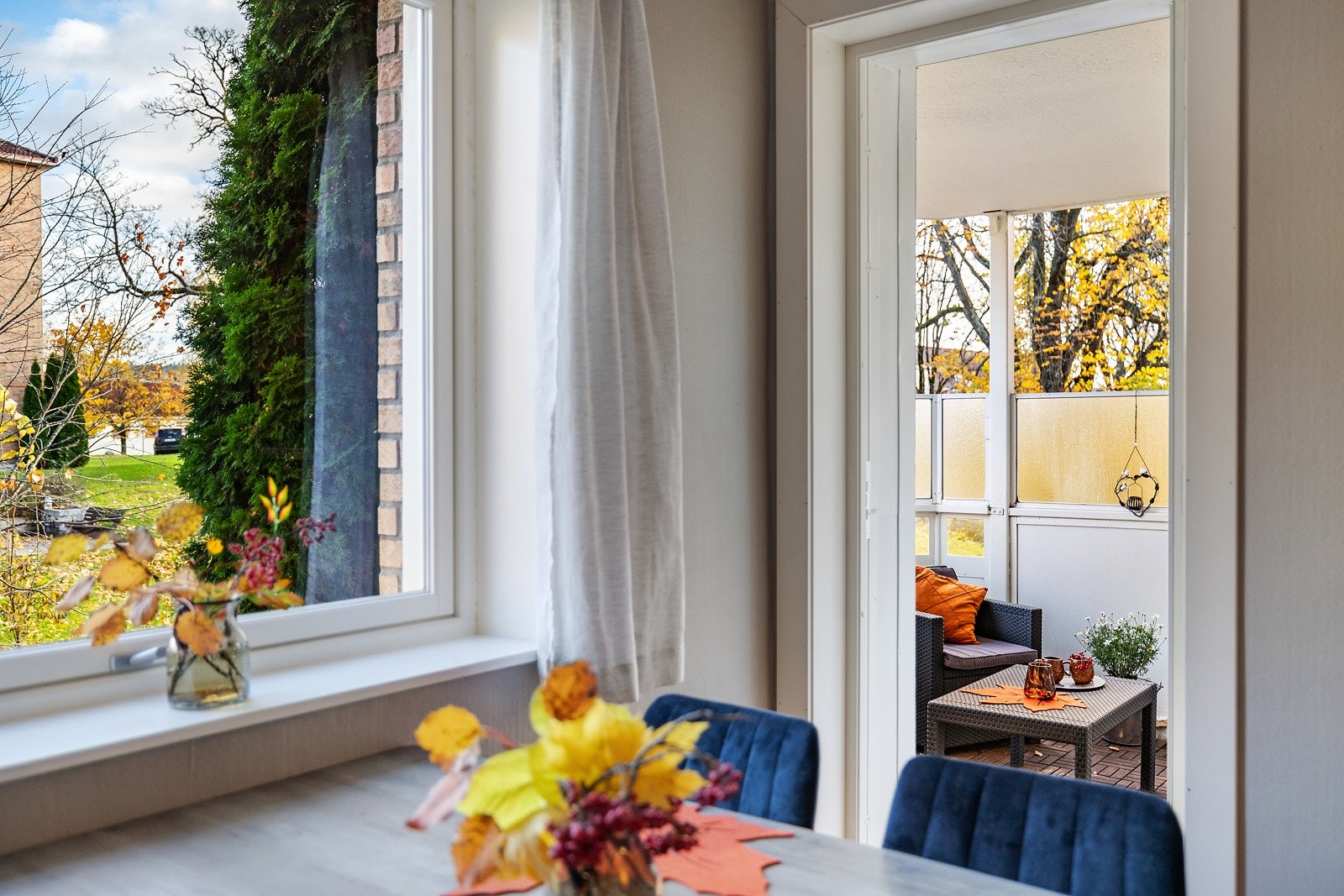 Svært koselig utsyn fra spisebordet. Galleribilde