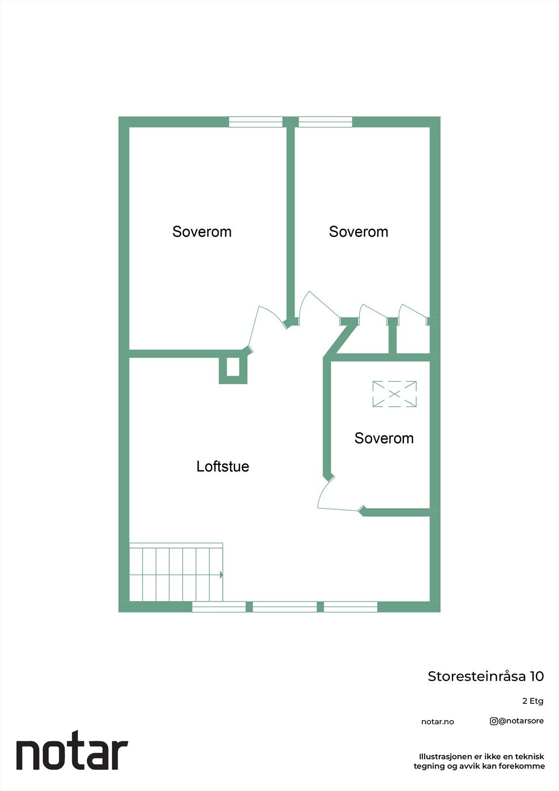 Plantegning loftsetasje Galleribilde