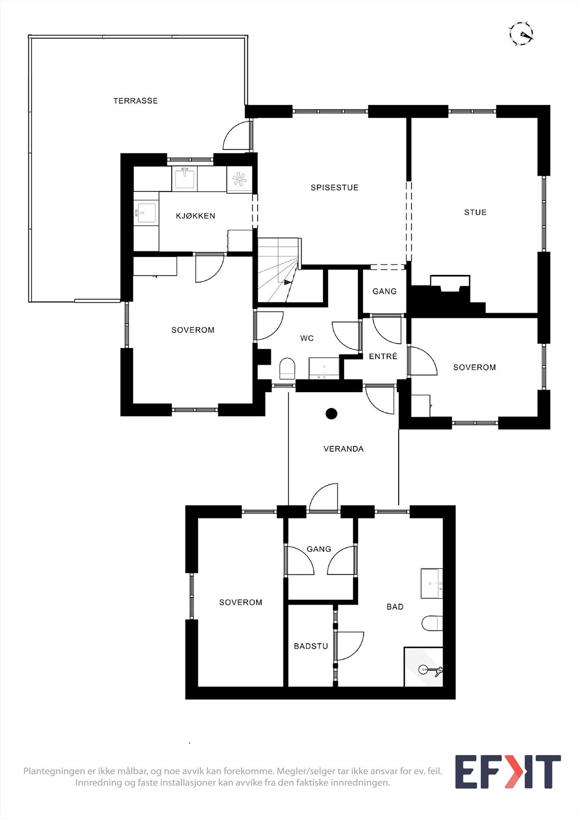 Plantegning hovedhytte og anneks Galleribilde