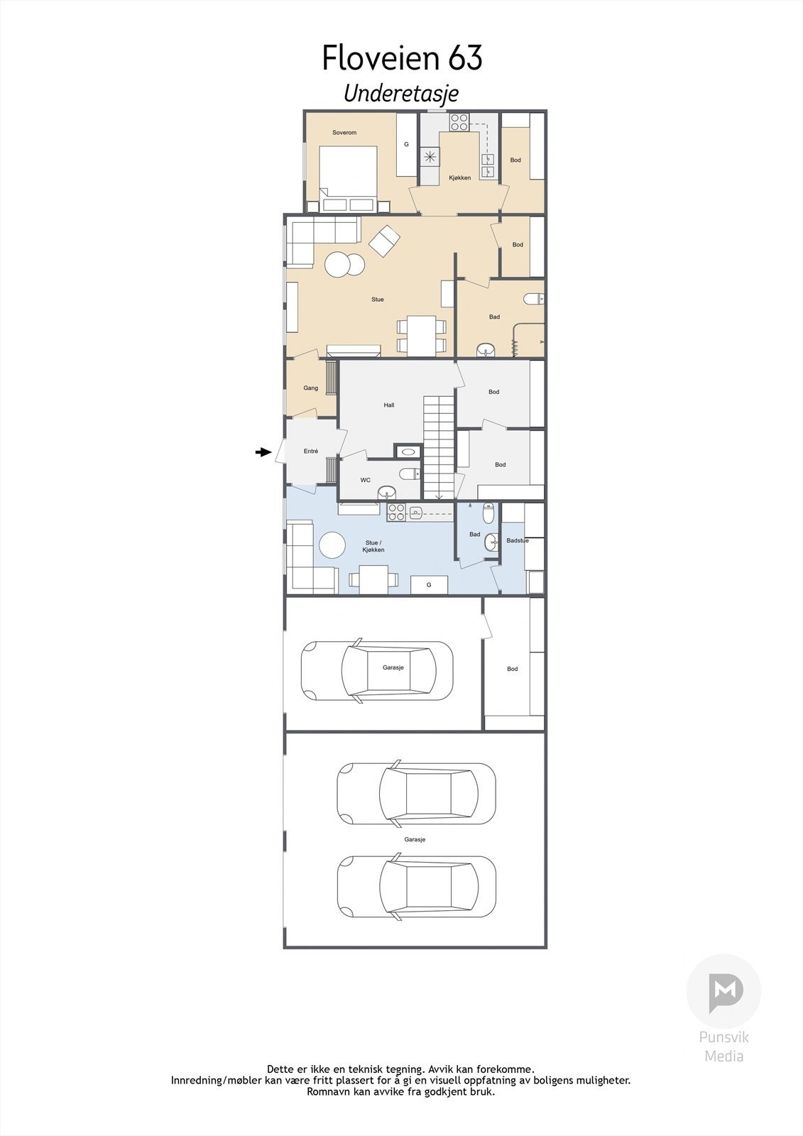 Plantegning underetasje Galleribilde