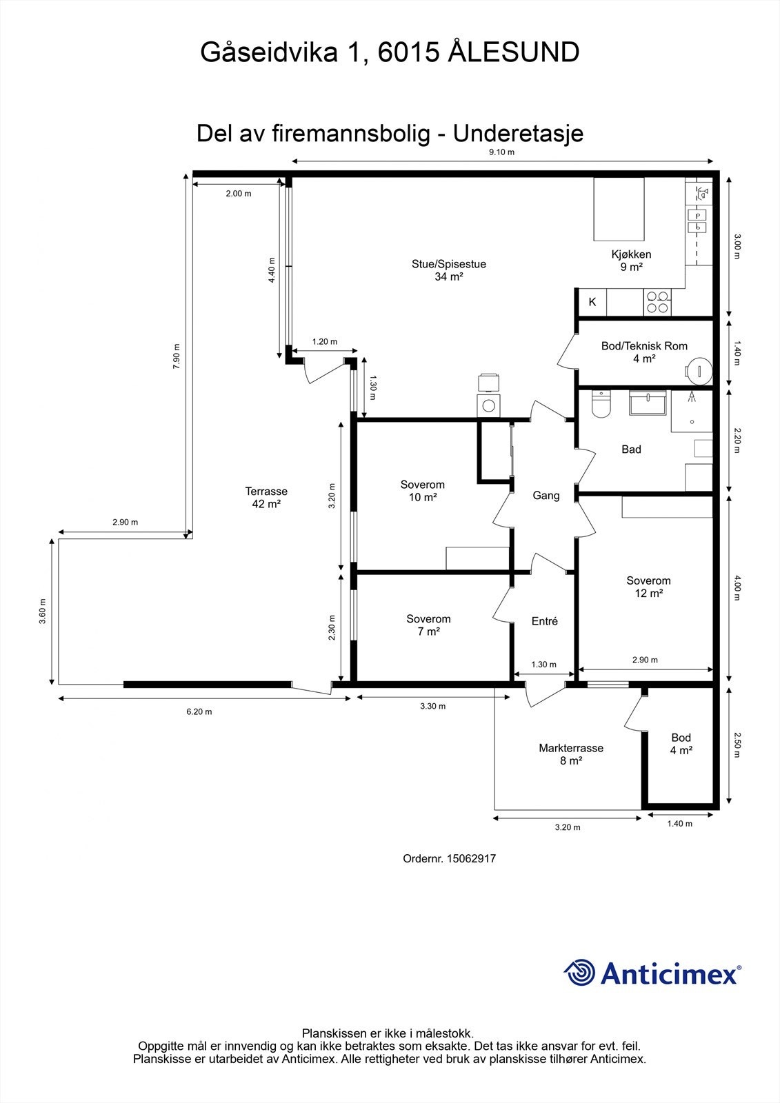 Plantegning - 2D med mål Galleribilde