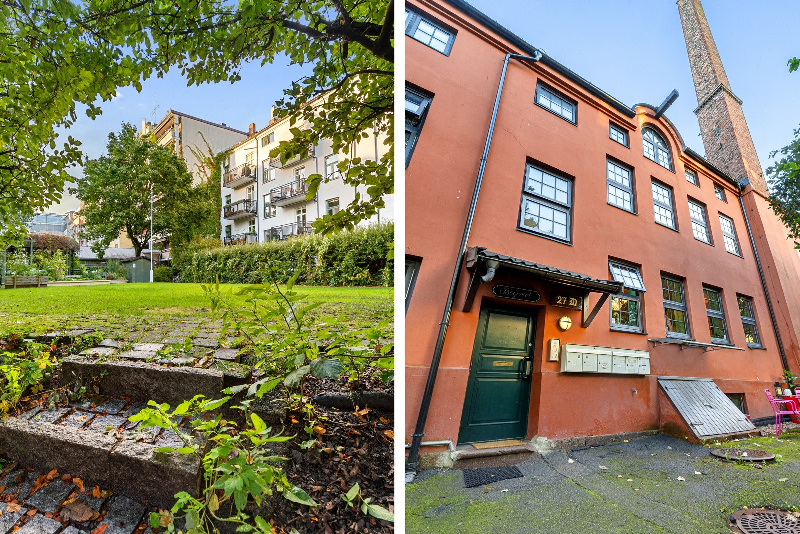 Fasaden og felles bakgård. Galleribilde