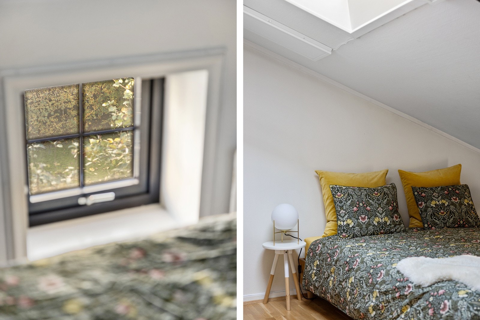 Smart lite vindu på soverommet. Genialt for utlufting, uavhengig av vær. Er det sol og sommer kan du åpne takvinduet i tillegg og få en deilig gjennomstrømming av luft på soverommet. Galleribilde