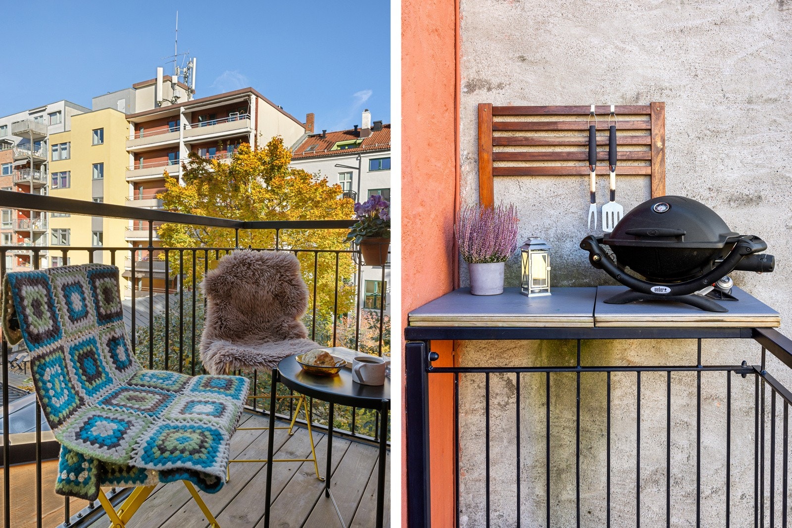 På balkongen er det plass til sittegruppe, og en grill :) Galleribilde