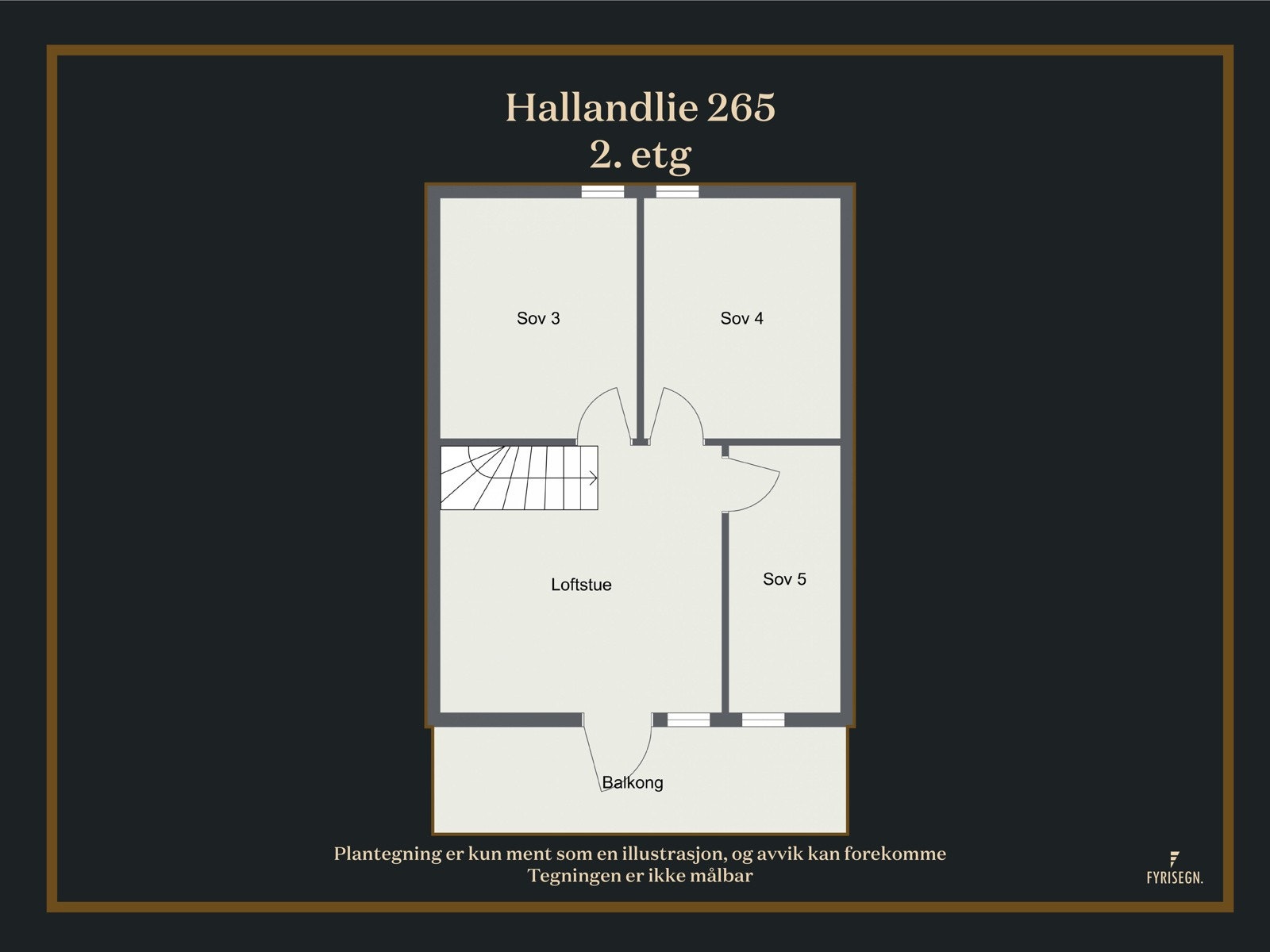 2. etg. Plantegning. Dette er kun en illustrasjon, der avvik kan forekomme. Galleribilde