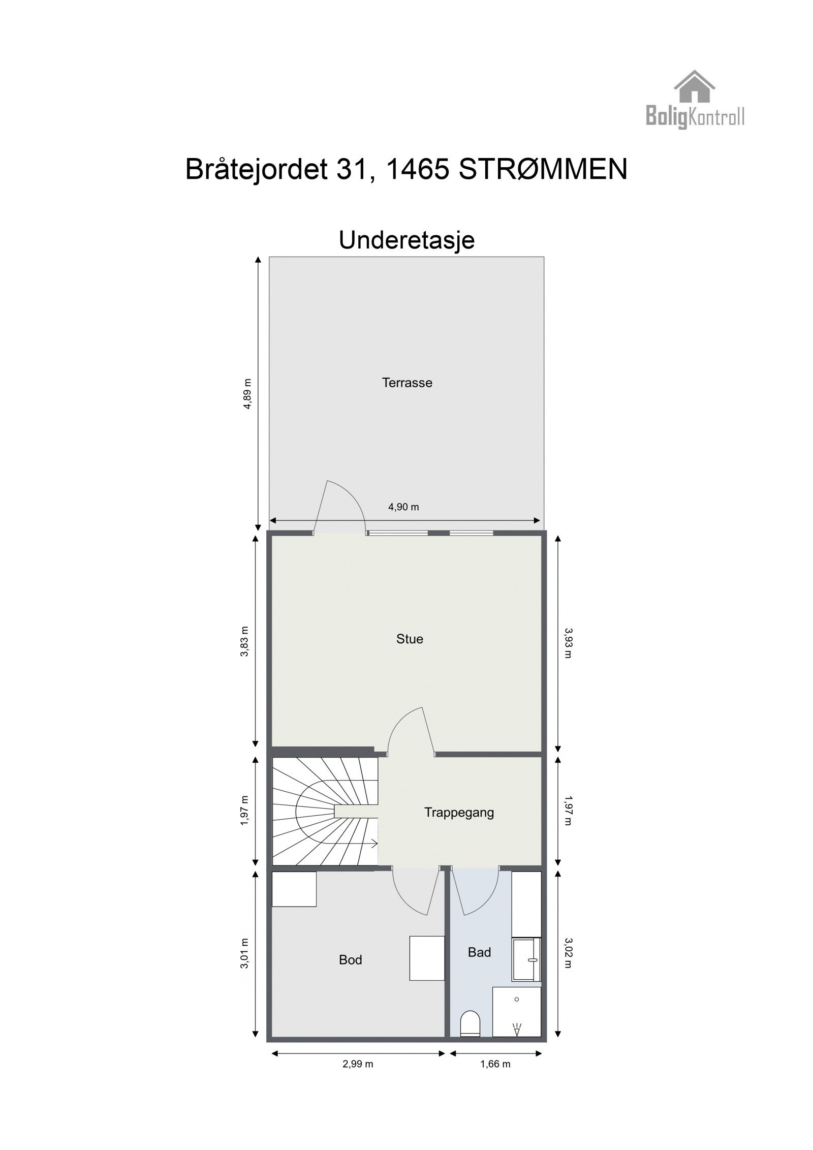 Floorplan letterhead - Braatejordet 31, 1465 STRØMMEN - Underetasje - 2D Floor Plan Galleribilde