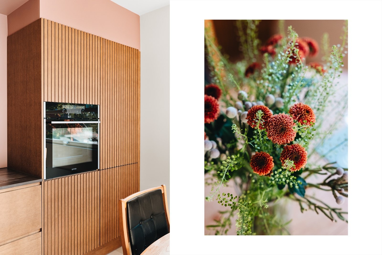 Integrert stekeovn, oppvaskmaskin, koketopp, kjøle- og fryseskap. Sømløse overganger, innfelte håndtak og trykk-åpner på skap/skuffer. Galleribilde