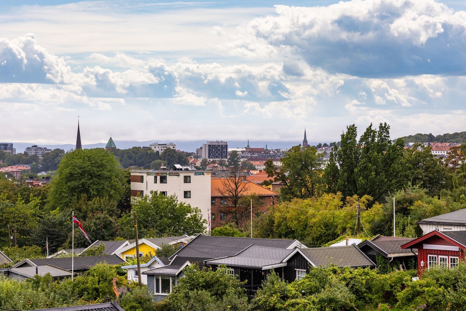 Utsikt over Kolonihagen fra soveromsvinduet Galleribilde