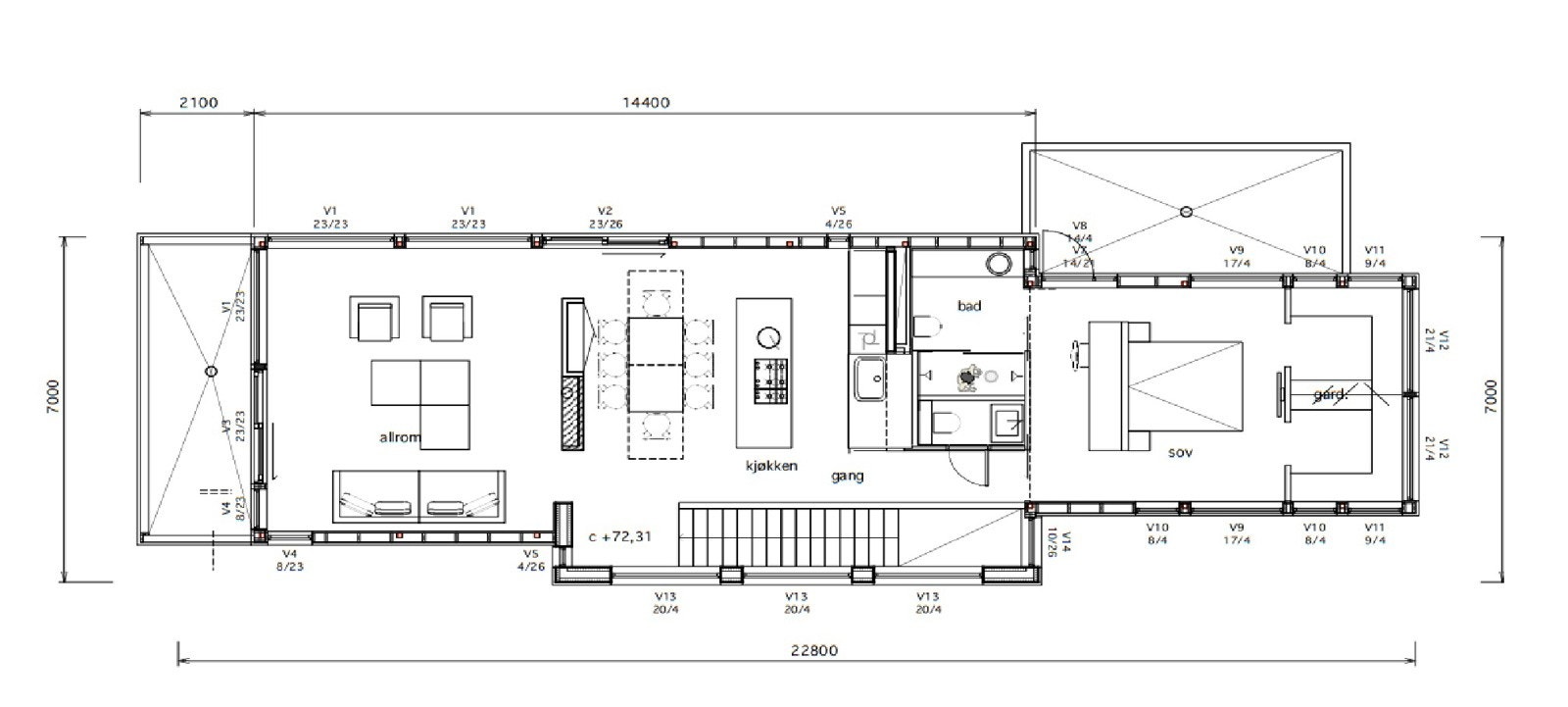 Plantegning, endelig 2. etasje Galleribilde
