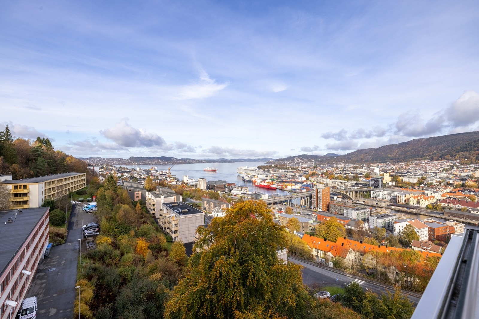 Utsikt mot byn og byfjorden Galleribilde