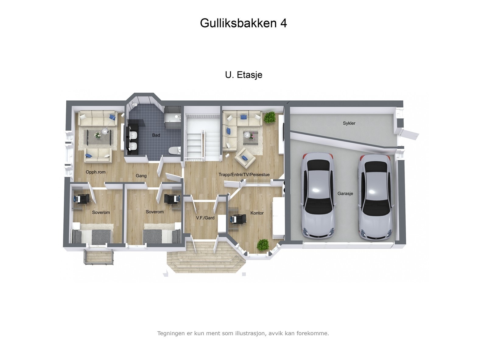 Gulliksbakken 4 - 3D - U. Etasje Galleribilde