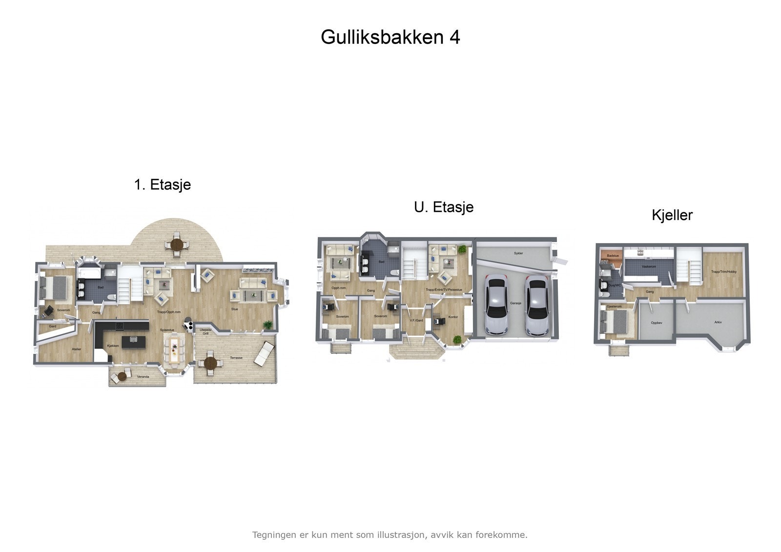 Gulliksbakken 4 - 3D - alle etasjer Galleribilde