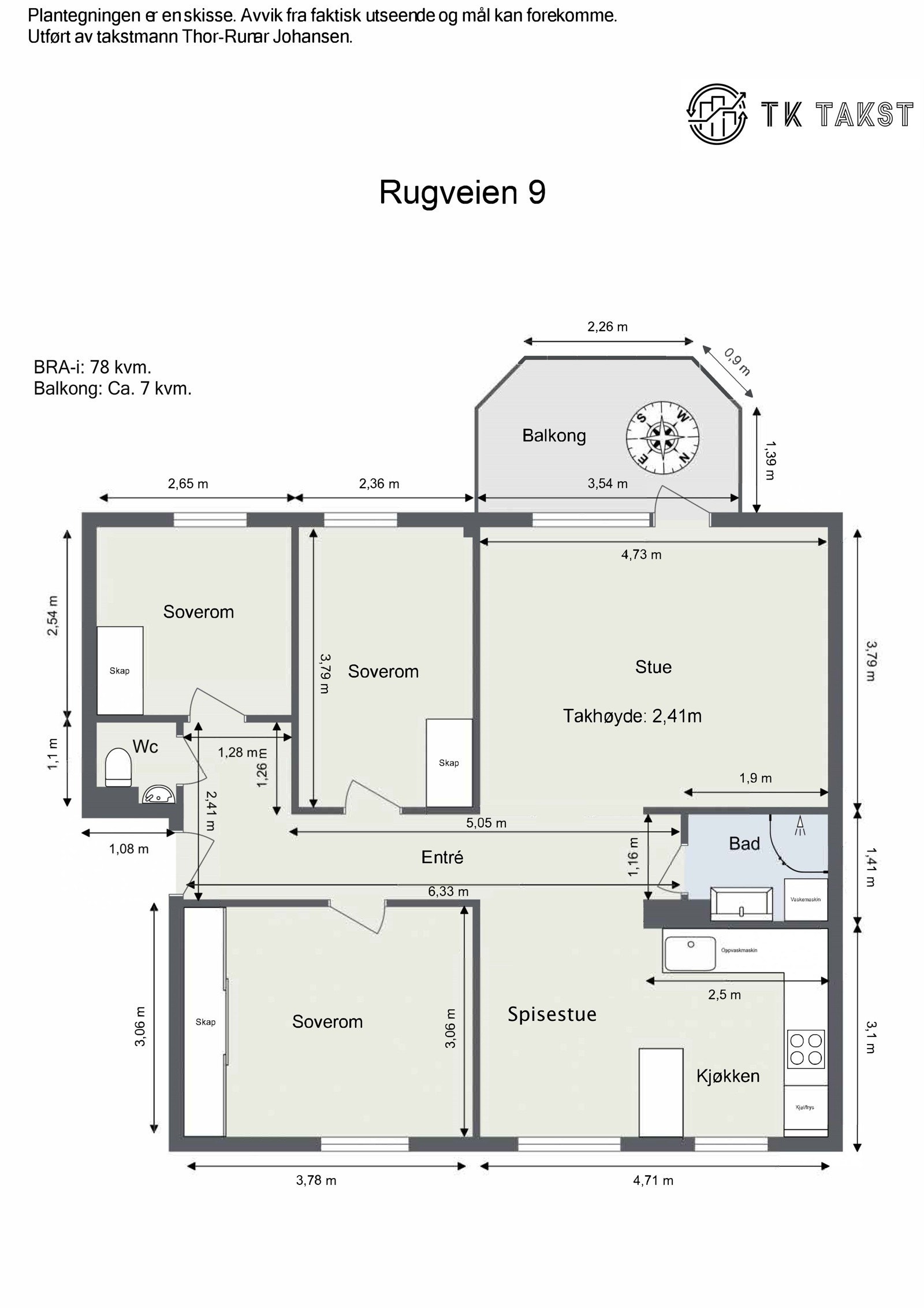 Alternativ plantegning (original løsning). Mulig å fjerne veggene mellom kjøkken/spisestue og stue om man ønsker en helt åpen løsning Galleribilde