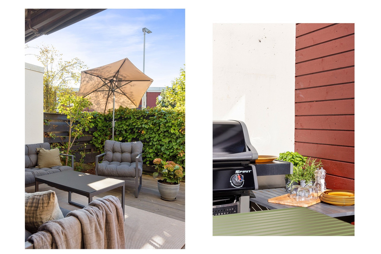 For ekstra lagringsplass er det satt opp en bod (ca. 1m²) på terrassen, som er ideell for oppbevaring av sesongutstyr, puter eller annet tilbehør. Galleribilde