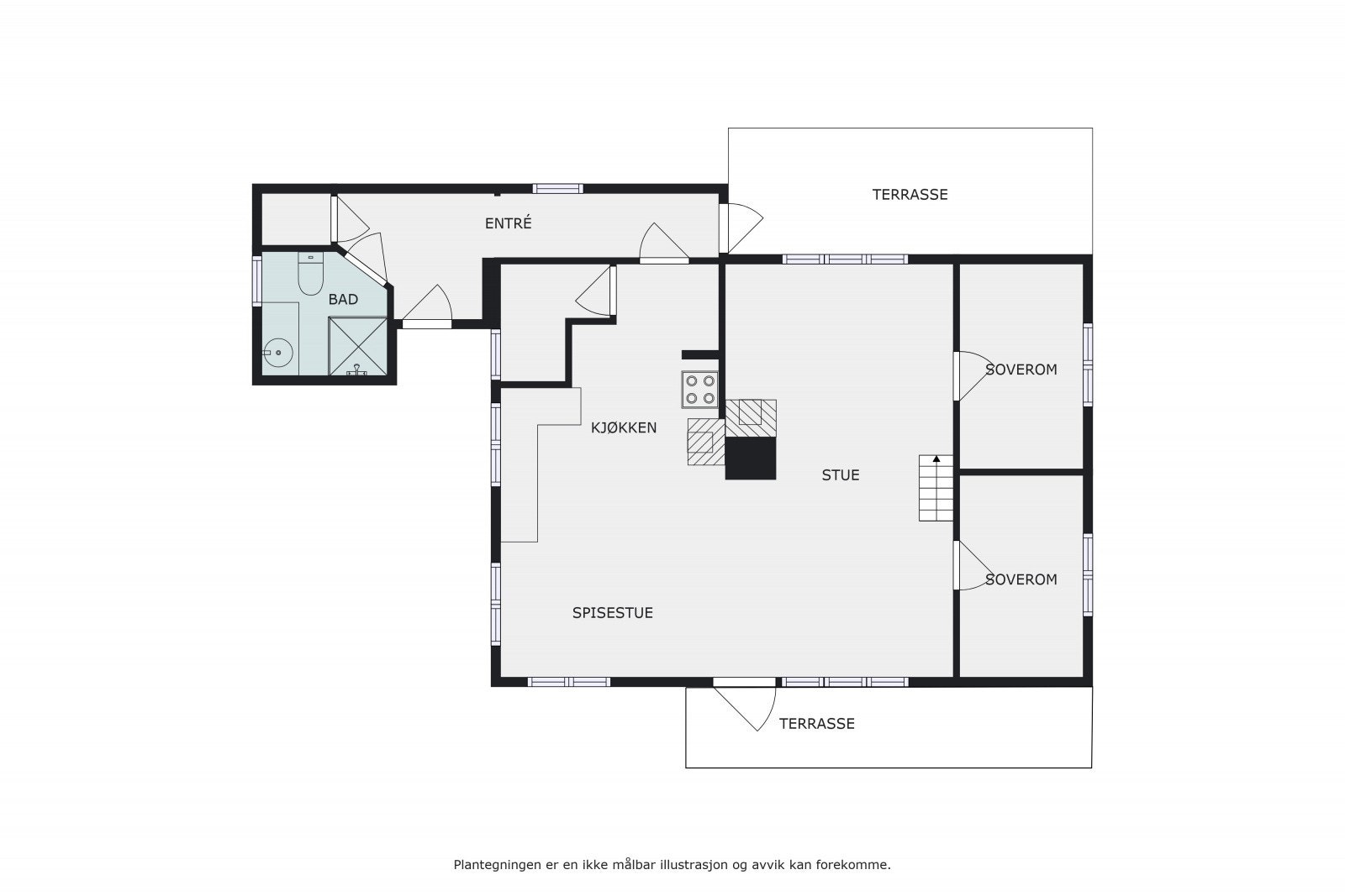 Plantegning hytte Galleribilde