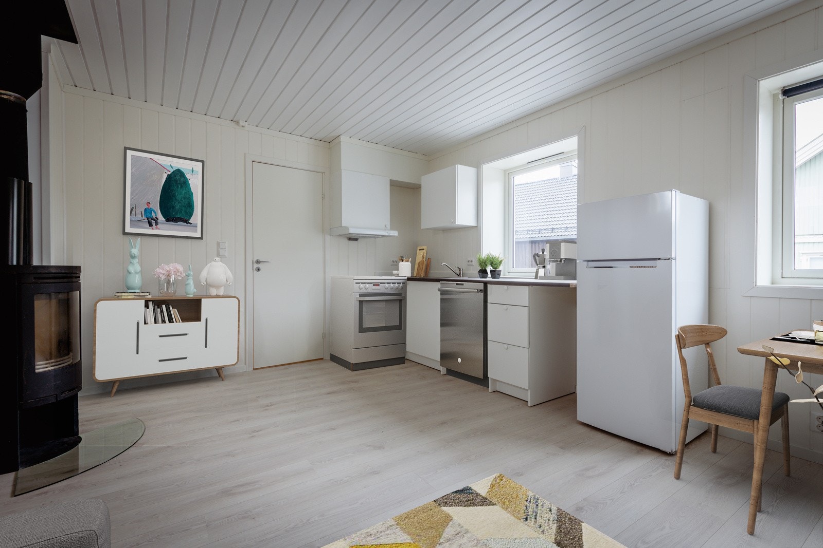 Nylig oppusset kjøkken i boligen. Galleribilde