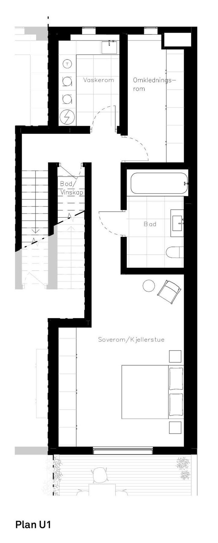 Plantegning 1. underetasje. Avvik kan forekomme pga møbelløsninger m.m.. Galleribilde