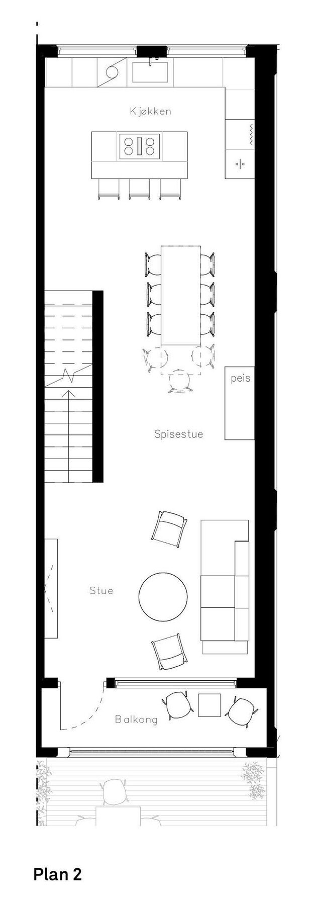 Plantegning 2. etasje. Avvik kan forekomme pga møbelløsninger m.m.. Galleribilde