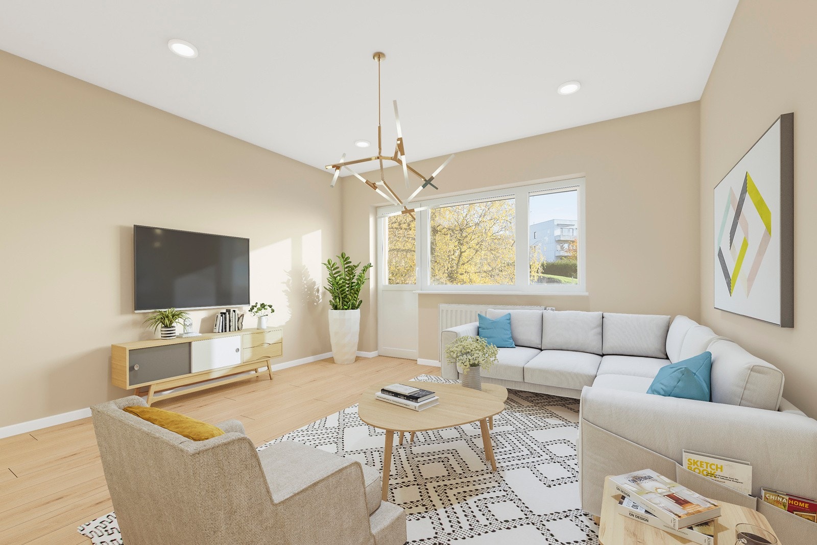 Ilustrasjonsbilde av stuen Galleribilde