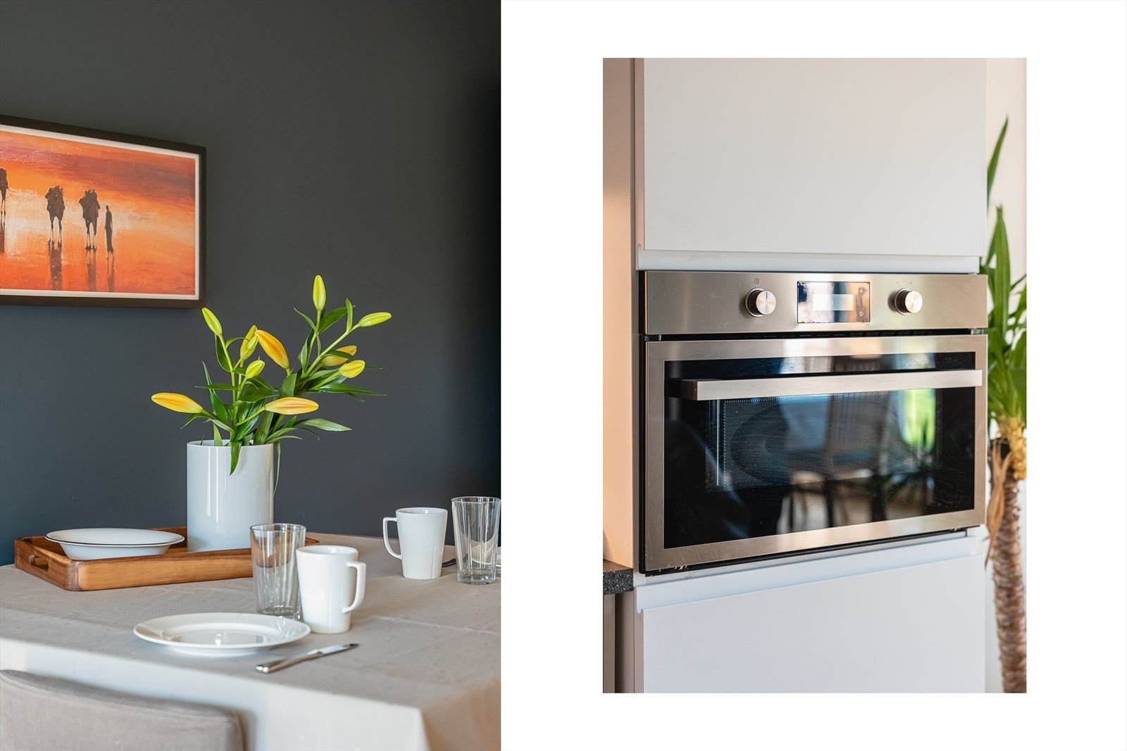 Den lille lettveggen mellom stue og kjøkken gir også god skjerming fra stuedelen.. Galleribilde