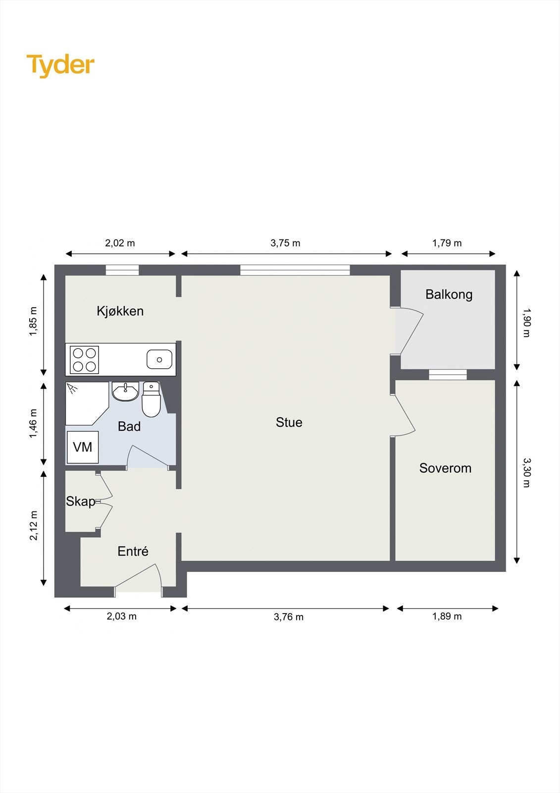 Oppmålt plantegning. Galleribilde